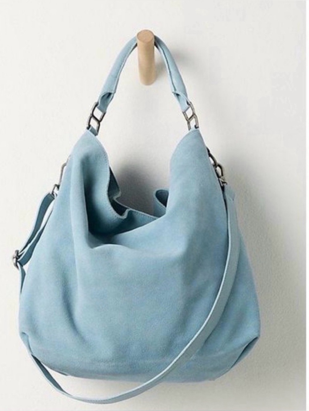🌺 Free People Suede Slouchy Tote Bag - Slat Water